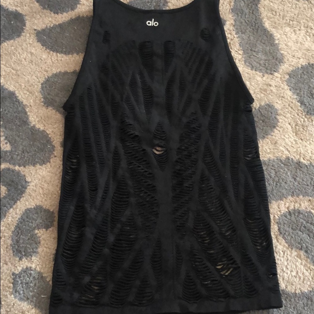 Alo black cutout top